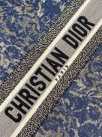 Dior Large Book Tote Bag Replica in Blue Brocart Denim-Effect Embroidery - Image 2