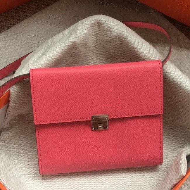 847BF90C-79C5-D857-389B-BB78C474623F.jpg Rose lipstick AAA fake Hermes Clic wallet with strap - Image 1