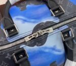 Louis Vuitton Monogram Eclipse Keepall 55 Bandouliere Travel Bag In Blue Sunrise - Image 6