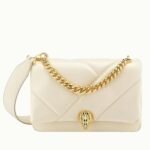 Knockoff Bvlgari Serpenti Cabochon Small Bag White Leather