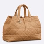 Dior Toujours Large Bag Fake in Brown Macrocannage Calfskin