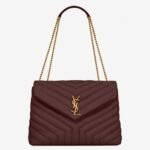 Fake Designer Saint Laurent LouLou Medium Chain Bag Burgundy