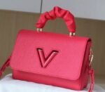 Louis Vuitton Taurillon Leather Twist MM Scrunchie Handle In Pondichery Pink