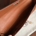 Gold Swift Knockoff Hermes Kelly Cut Clutch Sophisticated Clutch - Image 4