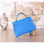 Blue Hydra Chevre Replica Hermes Kelly 20cm Petite Handbag - Image 2