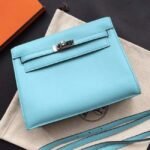 Celeste Swift Leather Fake Hermes Kelly Danse Light Blue Purse