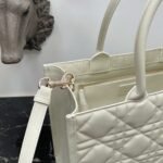 Dior Medium Book Tote Bag Knockoff with Strap in White - Image 9