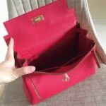 Red Clemence Fake Hermes Kelly Retourne 32cm Vibrant Purse - Image 5