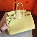 Curry Color Designer Imitation Hermes Birkin 35cm Bag - Image 7
