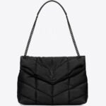 Saint Laurent Puffer Medium Chain Bag All Black Lambskin