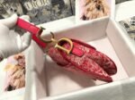 Dior Saddle Bag Imitation in Red Toile de Jouy Reverse Jacquard - Image 9