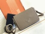 Prada Flap Shoulder Bag Imitation in Grey - Image 7