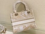 Dior Lady D-Lite Medium Bag Knockoff in Gold Jardin d Hiver Embroidery - Image 5