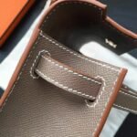 Etoupe Epsom Top Replica Hermes Kelly Pochette Mini Handbag - Image 8