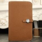 Brown best replica Hermes Dogon combine wallet
