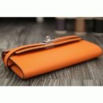 Orange cheap replica Hermes Kelly Longue wallet - Image 8