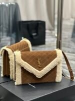 GABY MINI SATCHEL IN QUILTED SUEDE AND SHEARLING - Image 2