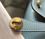 Replica Hermes Lindy Mini handbag in blue lin color - Image 3