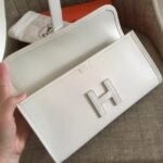 White fake Hermes Jige Elan clutch bag - Image 6