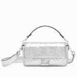 Top Quality Fendi Medium Baguette Bag In Silver FF