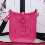 Rose Red Evelyne II TPM Messenger Bag Fake Luxury Hermes Pop Color