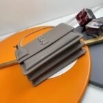 Fake Saint Laurent Sunset Medium Chain Bag Grey Calfskin - Image 2