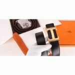 Top replica Hermes H belt buckle in orange color - Image 2