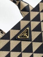 Prada Symbole Small Bag Replica in Black/Beige Jacquard Fabric - Image 5