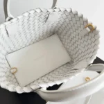 Top Quality Replica Bottega Veneta Cabat Mini Bag In White Intrecciato Lambskin - Image 9