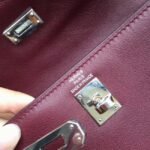 Bordeaux Swift Leather Knockoff Hermes Kelly Danse Elegant Bag - Image 5