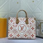 Louis Vuitton LV By The Pool Monogram Tiles Canvas Onthego MM Tote In Coral