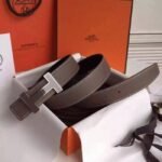 Fake Hermes Kits belt in grey epsom with Constance buckle - Image 5