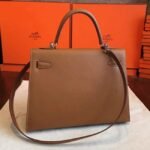 Brown Epsom Knockoff Hermes Kelly 32cm Sellier Classic Purse - Image 4