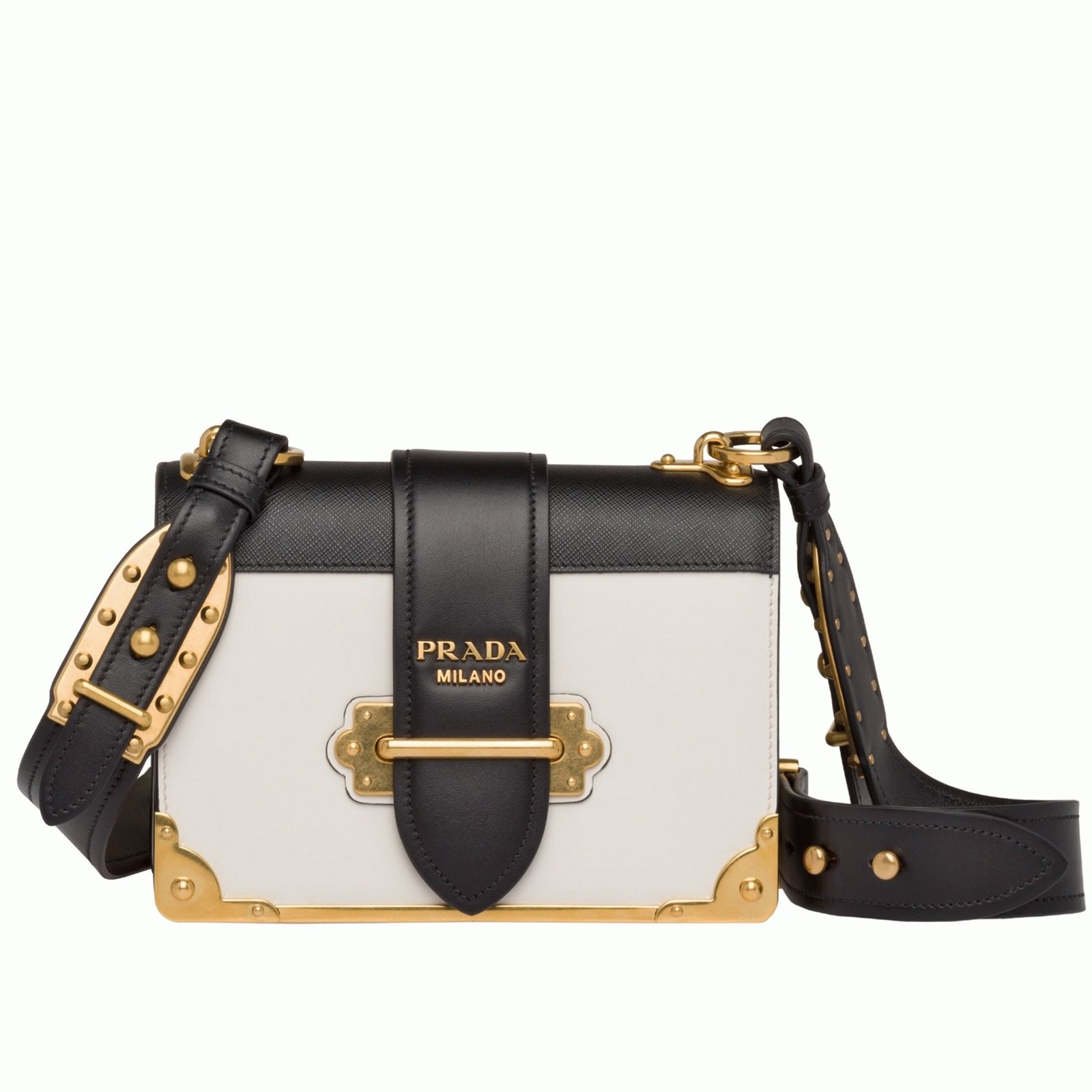 8A65982F-AC46-FD7D-5A37-C8735892C6FC.jpg White/Black Prada Cahier Shoulder Bag Knockoff - Image 1