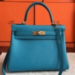 Turquoise Clemence Imitation Hermes Kelly Retourne 28cm Colorful Bag
