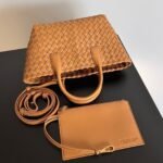Top Quality Replica Bottega Veneta Cabat Mini Bag In Caramel Intrecciato Lambskin - Image 9
