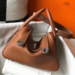 Designer replica Hermes Lindy 30cm bag in gold color