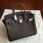 Hermes Birkin 25cm Handmade Knockoff Bag in Café Shade - Image 3