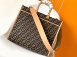Top Quality Knockoff Fendi Sunshine Medium Tote Bag in Brown FF Jacquard Fabric - Image 6
