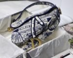 Dior Saddle Bag Replica in Blue Toile de Jouy Embroidery - Image 9