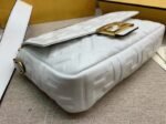 Top Quality Knockoff Fendi Medium Baguette Bag In White FF - Image 9