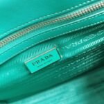 Prada Symbole Small Bag Replica in Green/White Jacquard Fabric - Image 3