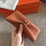 Brown Knockoff Designer Hermes Bearn Wallet - Image 7