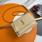 Fake Saint Laurent Sunset Medium Chain Bag Beige Calfskin - Image 3