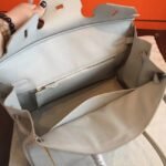 Pearl Grey Faux Luxury Hermes Birkin 35cm Purse - Image 3