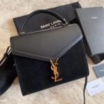 Replica Saint Laurent Cassandra Medium Bag Black Suede - Image 8