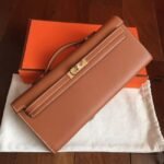 Gold Swift Knockoff Hermes Kelly Cut Clutch Sophisticated Clutch