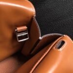 Brown Knockoff Hermes Halzan Classic Leather Handbag - Image 3