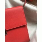 Red luxury replica Hermes Clic wallet with strap - Image 7