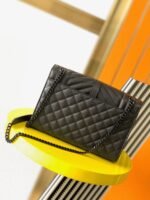 Replica Saint Laurent Envelope Meidum Black Bag with Black Hardware - Image 3